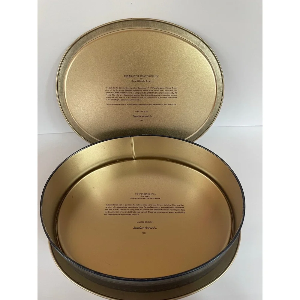1987 Sunshine Biscuits Limited Edition Tin Signing of Constitution Americana